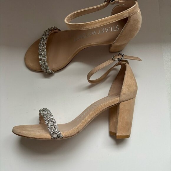 Stuart Weitzman Nearlynude Highshine Sandals - Picture 1 of 5